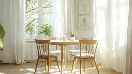 Bright modern indoor space with natural light and greenery in a contemporary setting