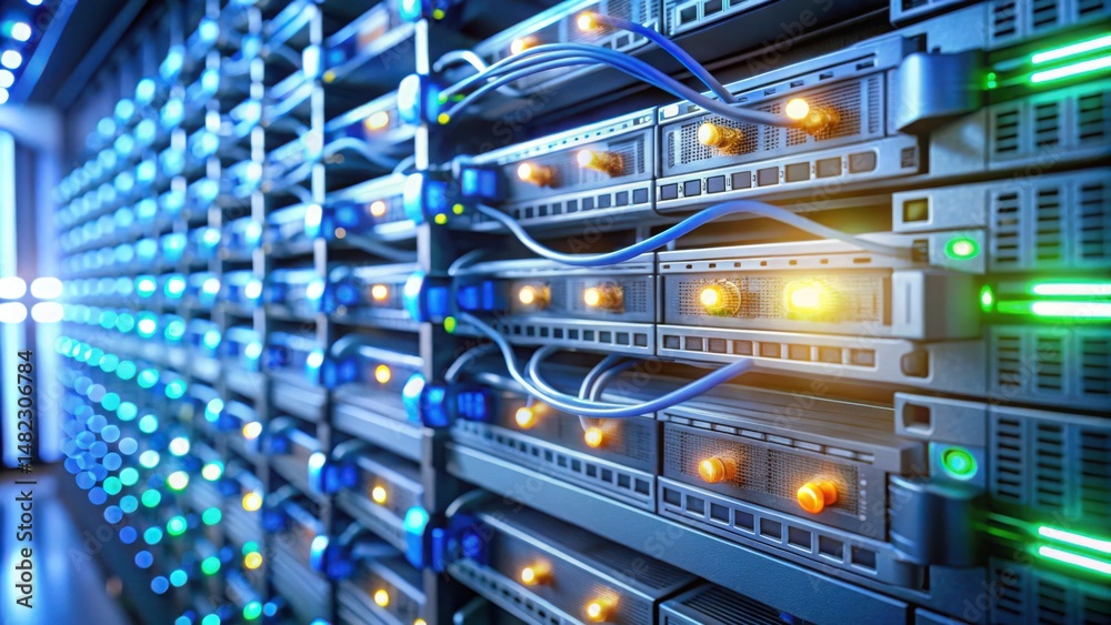 Aufkleber Network Hub with Gigapixel Standard for Data Continuity and Link