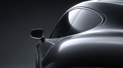 Sleek and modern car design showcased in dramatic lighting and shadow.