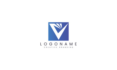 Minimalist V Logo for Branding and Identity.