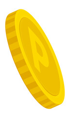 ゴールドのポイントコイン イラスト イメージ 素材