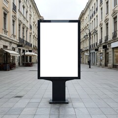 Blank City Billboard Mockup on Sidewalk - Urban Advertising Space Mockup 