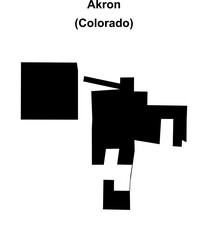 Akron (Colorado) blank outline map