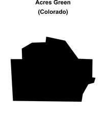 Acres Green (Colorado) blank outline map