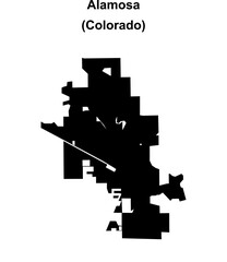 Alamosa (Colorado) blank outline map