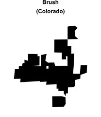 Brush (Colorado) blank outline map