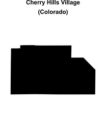 Cherry Hills Village (Colorado) blank outline map