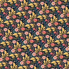 seamless pattern with autumn leaves