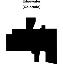 Edgewater (Colorado) blank outline map
