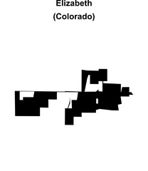Obraz premium Elizabeth (Colorado) blank outline map