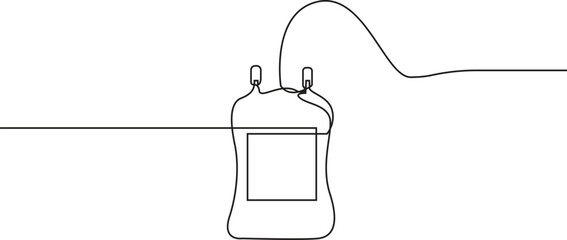 continuous line drawing of blood bag.one line drawing of medical blood transfusion bag. Single line vector illustration of blood supply in hospital, World blood donor day. vector Illustration.
