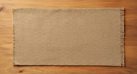 Rustic burlap placemat on wooden table, ideal for dining settings and decor