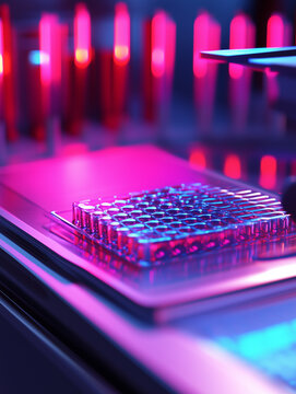 Microplate reader with digital interface used in laboratory for sample analysis during scientific experiments