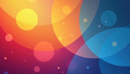 Intersecting translucent circles, vibrant hues, shadow, flow, subtle