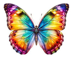 colorful texture of butterfly wing surface patter on white background, PNG