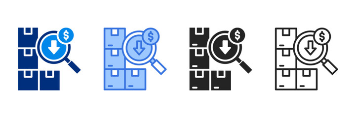 Deflation  Icon Set Multiple Style Vector Illustration 