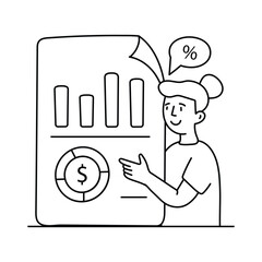 Finance planning vector outline illustrations. EPS 10 file
