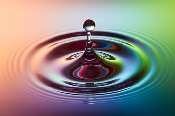 Abstract colorful background of oil drops on water surface macro shot