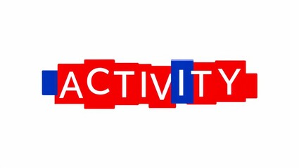 Fototapeta premium Activity - letters written in beautiful boxes on white background.