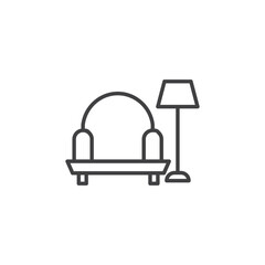 Lounge vector Icon in trendy flat style isolated on white background