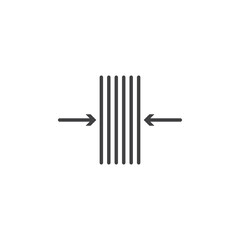 Thickness vector Icon in trendy flat style isolated on white background
