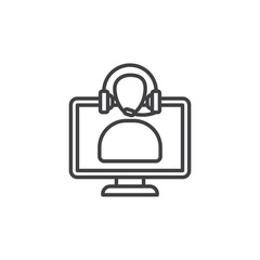 Naklejka premium Tech support vector Icon in trendy flat style isolated on white background