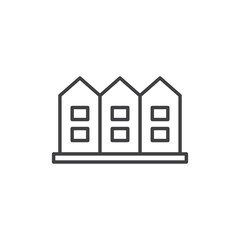 Terraced Houses vector Icon in trendy flat style isolated on white background