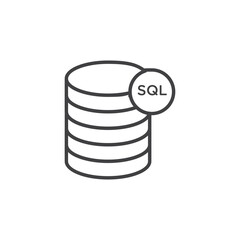 SQL vector Icon in trendy flat style isolated on white background