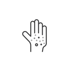 Fototapeta premium Rash hand vector Icon in trendy flat style isolated on white background