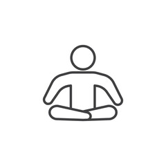 Meditating vector Icon in trendy flat style isolated on white background