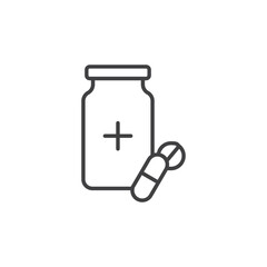 Medicine bottle vector Icon in trendy flat style isolated on white background