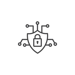 Cyber security vector Icon in trendy flat style isolated on white background