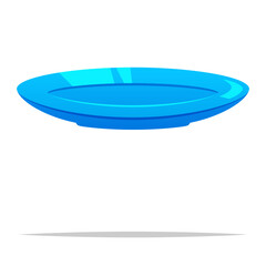 Empty dish plate vector isolated illustration