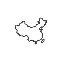 China map vector Icon in trendy flat style isolated on white background