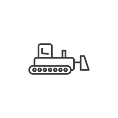 Bulldozer vector Icon in trendy flat style isolated on white background