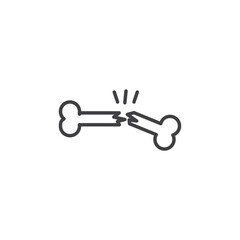 Broken bone vector Icon in trendy flat style isolated on white background