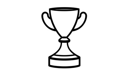 Award Winning Trophy Icon Design Simple Elegant Black White Line Art Graphic Illustration Winner Prize Success Achievement Competition Victory Championship Tournament Award Ceremony Celebration Event 