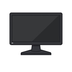 Modern Black Computer Monitor Screen Display Technology Digital Device Electronic Gadget Office Equipment Desktop Screen Workspace Essential Business Tool Professional Simple Clean Design Flat Icon   
