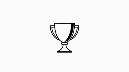 Elegant Black and White Trophy Award Winning Success Champion Victory Achievement Prize Competition Iconic Graphic Design Element Simple Minimalist Cup Success Symbol Business Award Winning Trophy    