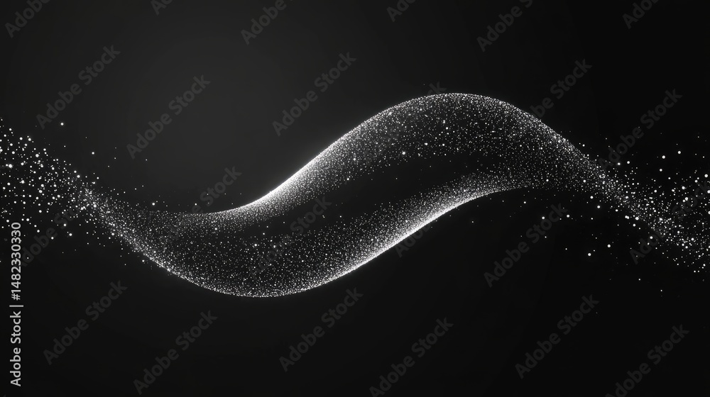 Poster Futuristic linear infinity techno shape with glowing particle streams and abstract digital wave patterns in a high-tech blue background for modern sci-fi and technology-themed design concepts





