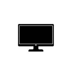 Simple Black Computer Monitor Icon Digital Screen Display Device Modern Technology Flat Design Element Isolated White Background Professional Business Graphic User Interface Minimalist Illustration   