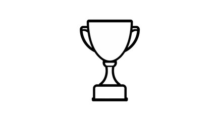 Simple Line Art Trophy Icon Award Winning Prize Success Achievement Celebration Victory Champion Tournament Competition Graphic Design Element Black White Minimalist Style Vector Illustration goal    