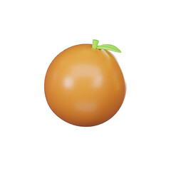 orange isolated on white background, 3D icon, 3D render