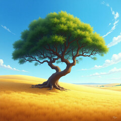 lonely tree in the field