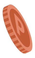 ブロンズのポイントコイン イラスト イメージ 素材