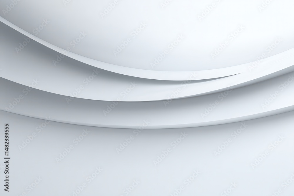 Aufkleber An abstract architectural design with subtle curves and layered shapes. Elegant, minimalist structure with clean lines and a soothing aesthetic.