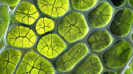 Micrograph of plant cells in a woody dicot stem showing vascular tissue structure and cell wall details under a microscope for botanical and scientific education use
