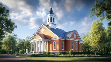 Architectural rendering of a beautiful new church building