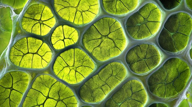 Micrograph of plant cells in a woody dicot stem showing vascular tissue structure and cell wall details under a microscope for botanical and scientific education use
