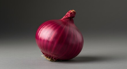 Red Onion Still Life on Neutral Background